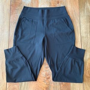 Athleta Venice Joggers - Black High Rise Waist Ribbed Joggers | Size M